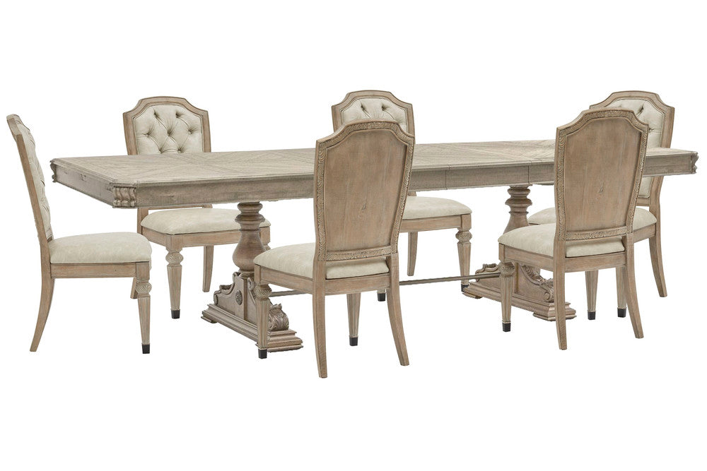 Magnussen - Marisol Fawn Extendable Trestle Dining Table With 6 Upholstered Side Chairs - D5132-21-KIT9 view 1