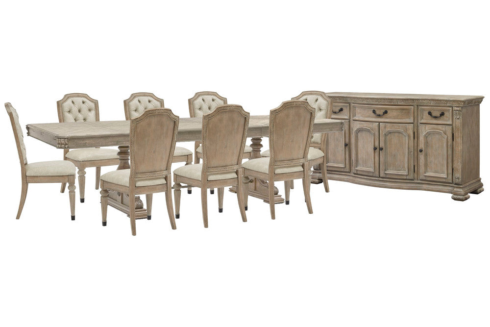Magnussen - Marisol Fawn Extendable Trestle Dining Table With 8 Upholstered Side Chairs And Buffet - D5132-21-KIT12 view 1