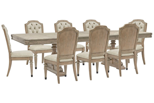 Magnussen - Marisol Fawn Extendable Trestle Dining Table With 8 Upholstered Side Chairs - D5132-21-KIT11 view 1