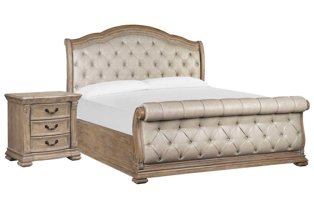 Magnussen - Marisol Fawn King Upholstered Sleigh Bed With Nightstand - B5132-62-KIT1 view 1