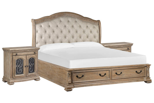Magnussen - Marisol Fawn King Upholstered Sleigh Storage Bed With 2 Bachelor Chests - B5132-62A-KIT7 view 1