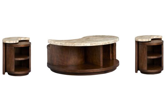 Magnussen - Mcpherson Burnt Umber Round Cocktail Table With 2 Nesting End Table - T6351-45KIT5 view 1
