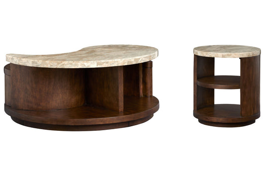 Magnussen - Mcpherson Burnt Umber Round Cocktail Table With End Table - T6351-45KIT1 view 1