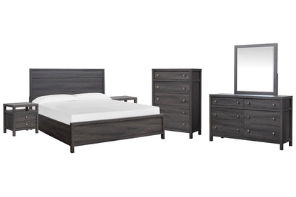 Magnussen - Merrifield Raisin Black King Panel Bed 2 Nightstands Drawer Dresser With Landscape Mirror And Drawer Chest - B6308-64-KIT5 view 1