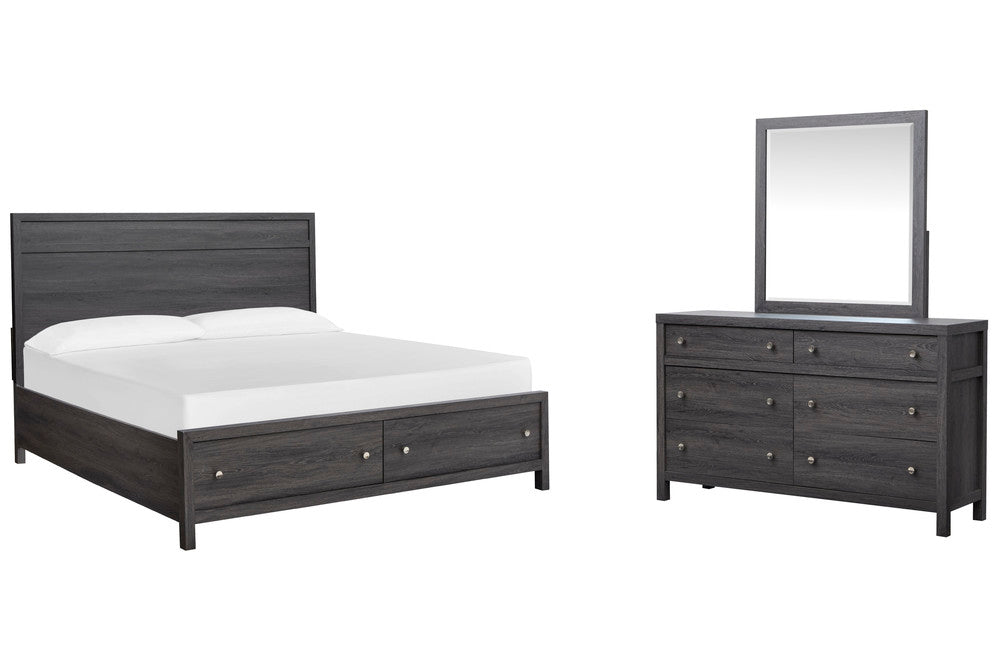 Magnussen - Merrifield Raisin Black King Panel Storage Bed And Drawer Dresser With Landscape Mirror - B6308-64A-KIT3 view 1