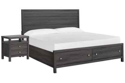 Magnussen - Merrifield Raisin Black King Panel Storage Bed With Nightstand - B6308-64A-KIT1 view 1