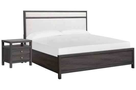 Magnussen - Merrifield Raisin Black King Upholstered Panel Bed With Nightstand - B6308-65-KIT1 view 1