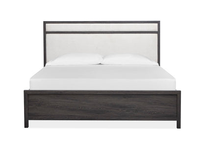 Magnussen - Merrifield Raisin Black King Upholstered Panel Bed With Nightstand - B6308-65-KIT1 view 3