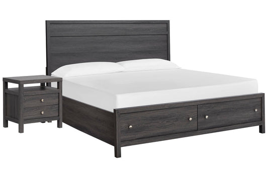 Magnussen - Merrifield Raisin Black Queen Panel Storage Bed With Nightstand - B6308-54A-KIT1 view 1