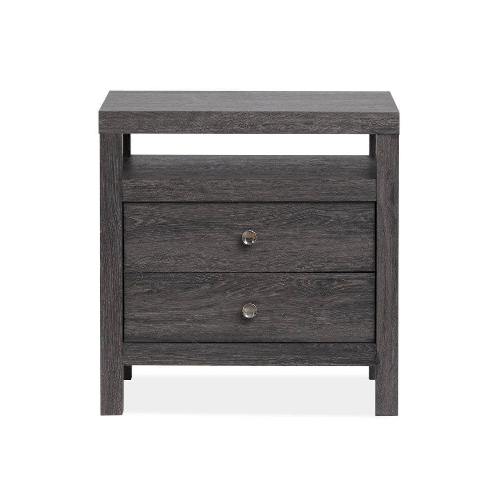 Magnussen - Merrifield Raisin Black Queen Upholstered Panel Bed 2 Nightstands And Drawer Dresser With Landscape Mirror - B6308-55-KIT4 view 6