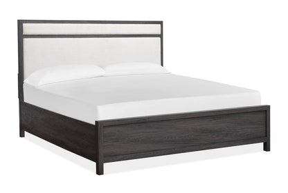 Magnussen - Merrifield Raisin Black Queen Upholstered Panel Bed And Drawer Dresser With Landscape Mirror - B6308-55-KIT3 view 2