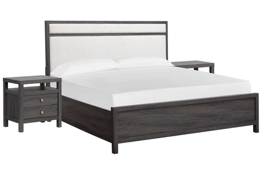 Magnussen - Merrifield Raisin Black Queen Upholstered Panel Bed With 2 Nightstands - B6308-55-KIT2 view 1