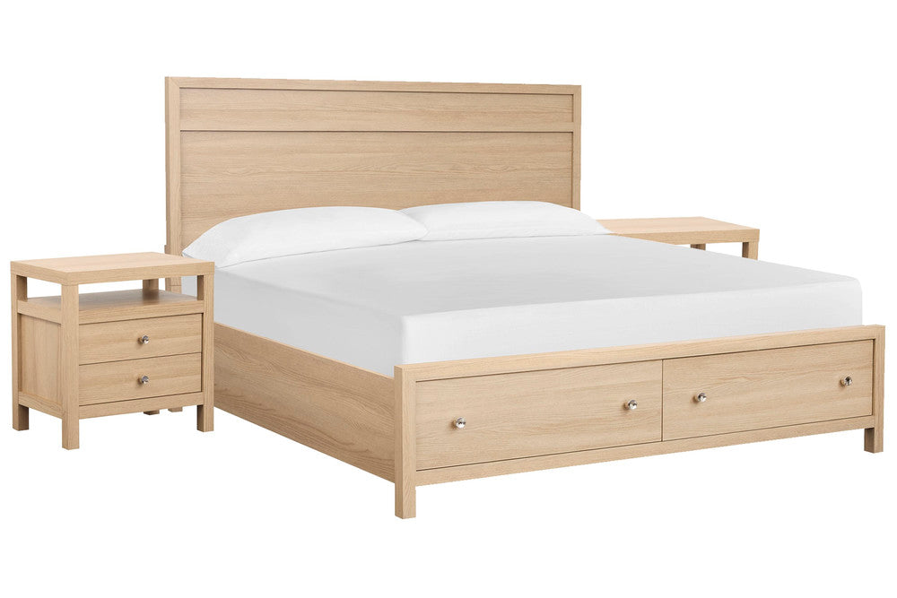 Magnussen - Merrifield Sandstone Beige King Panel Storage Bed With 2 Nightstands - B5906-64A-KIT2 view 1
