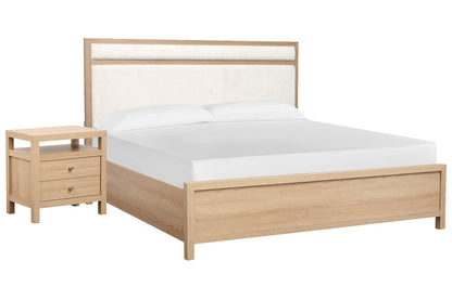 Magnussen - Merrifield Sandstone Beige King Upholstered Panel Bed With Nightstand - B5906-65-KIT1 view 1