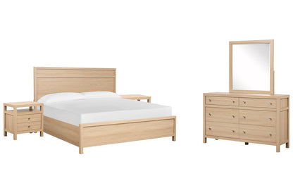Magnussen - Merrifield Sandstone Beige Queen Panel Bed 2 Nightstands And Drawer Dresser With Portrait Mirror - B5906-54-KIT4 view 1