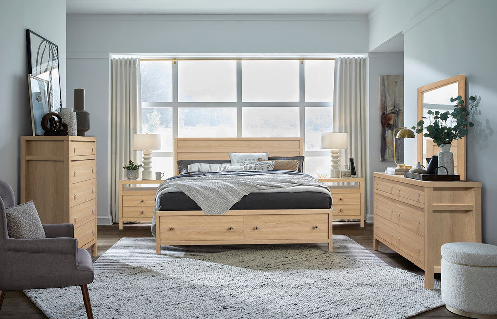 Magnussen - Merrifield Sandstone Beige Queen Panel Storage Bed And Drawer Dresser With Portrait Mirror - B5906-54A-KIT3 view 9