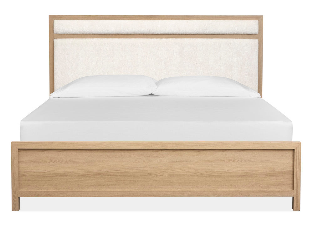 Magnussen - Merrifield Sandstone Beige Queen Upholstered Panel Bed And Drawer Dresser With Portrait Mirror - B5906-55-KIT3 view 3