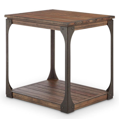 Magnussen - Montgomery Industrial Reclaimed Wood Rectangular End Table in Bourbon Finish - T4112-03 veiw 1