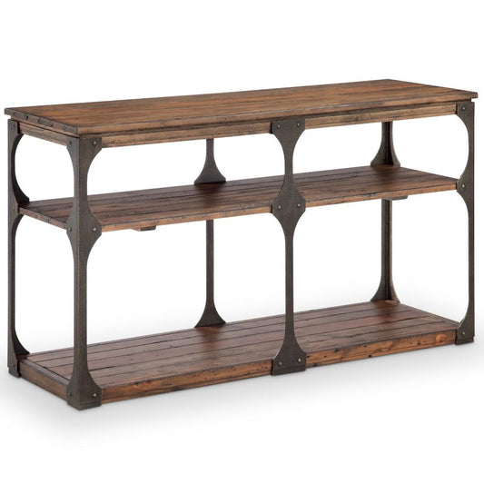 Magnussen - Montgomery Industrial Reclaimed Wood Rectangular Entryway Table in Bourbon finish - T4112-73 veiw 1