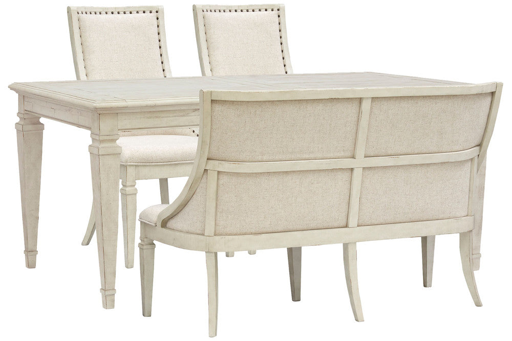 Magnussen - Newport Alabaster Extendable Rectangular Dining Table With 2 Arm Chairs And Upholstered Bench - D5430-20-KIT41 view 1