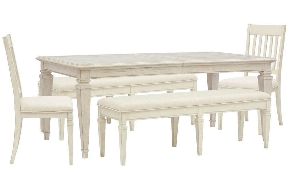 Magnussen - Newport Alabaster Extendable Rectangular Dining Table With 2 Benches And 2 Side Chairs - D5430-20-KIT61 view 1