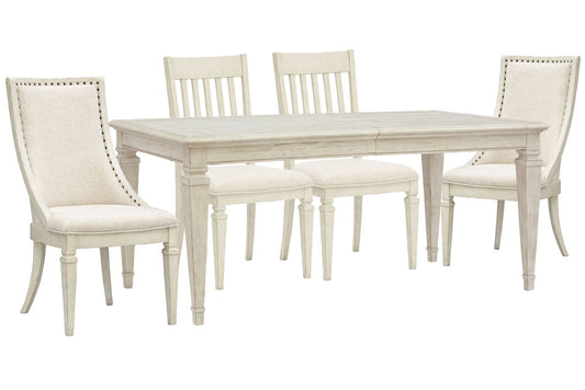 Magnussen - Newport Alabaster Extendable Rectangular Dining Table With 2 Side Chairs And 2 Arm Chairs - D5430-20-KIT21 view 1
