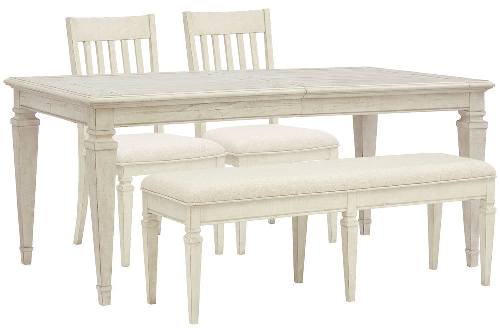 Magnussen - Newport Alabaster Extendable Rectangular Dining Table With 2 Side Chairs And Bench - D5430-20-KIT31 view 1