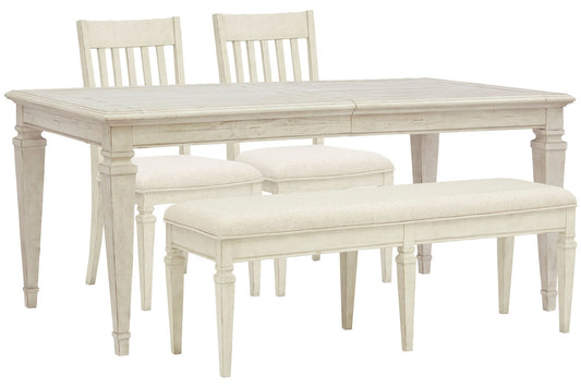 Magnussen - Newport Alabaster Extendable Rectangular Dining Table With 2 Side Chairs And Bench - D5430-20-KIT31 view 1