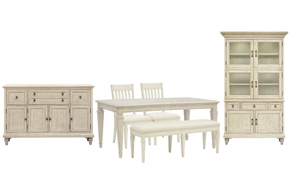 Magnussen - Newport Alabaster Extendable Rectangular Dining Table With 2 Side Chairs Bench Buffet And Dining Cabinet - D5430-20-KIT35 view 1