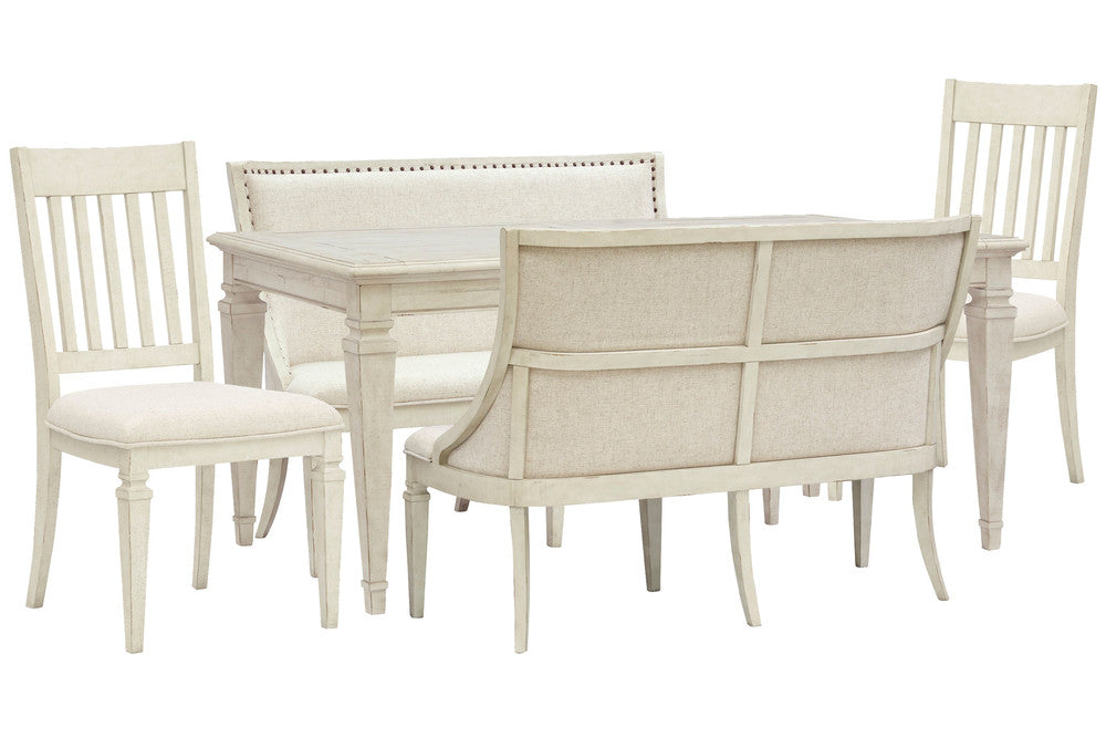 Magnussen - Newport Alabaster Extendable Rectangular Dining Table With 2 Upholstered Benches And 2 Side Chairs - D5430-20-KIT76 view 1