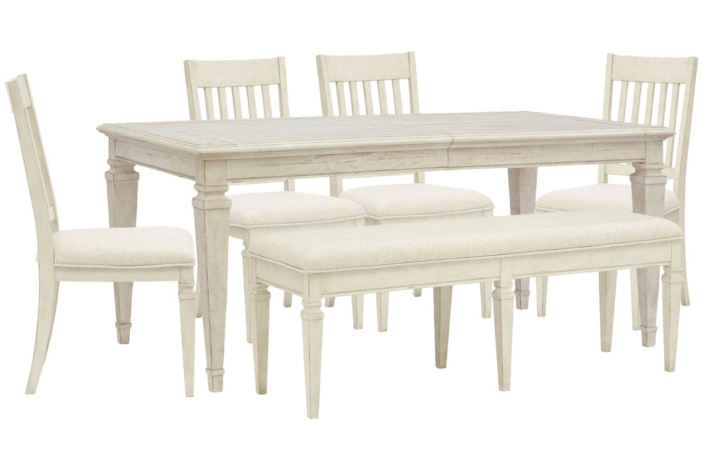 Magnussen - Newport Alabaster Extendable Rectangular Dining Table With 4 Side Chairs And Bench - D5430-20-KIT36 view 1