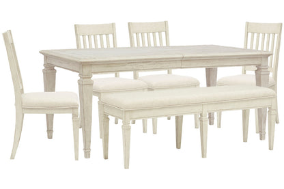 Magnussen - Newport Alabaster Extendable Rectangular Dining Table With 4 Side Chairs And Bench - D5430-20-KIT36 view 1