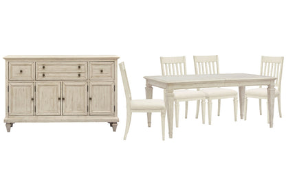Magnussen - Newport Alabaster Extendable Rectangular Dining Table With 4 Side Chairs And Buffet - D5430-20-KIT3 view 1