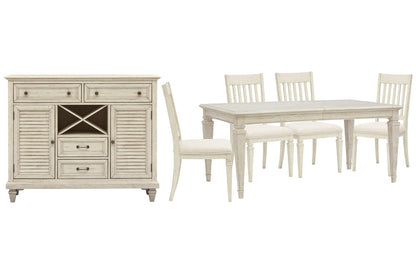Magnussen - Newport Alabaster Extendable Rectangular Dining Table With 4 Side Chairs And Server - D5430-20-KIT2 view 1
