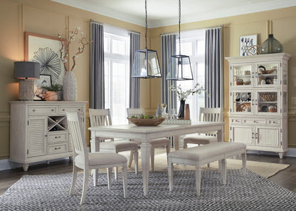 Magnussen - Newport Alabaster Extendable Rectangular Dining Table With 4 Side Chairs Bench And Server - D5430-20-KIT37 view 12