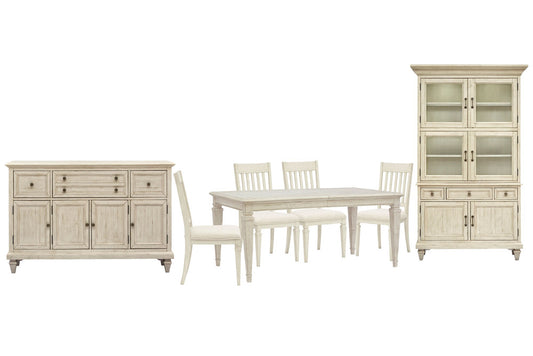 Magnussen - Newport Alabaster Extendable Rectangular Dining Table With 4 Side Chairs Buffet And Dining Cabinet - D5430-20-KIT5 view 1