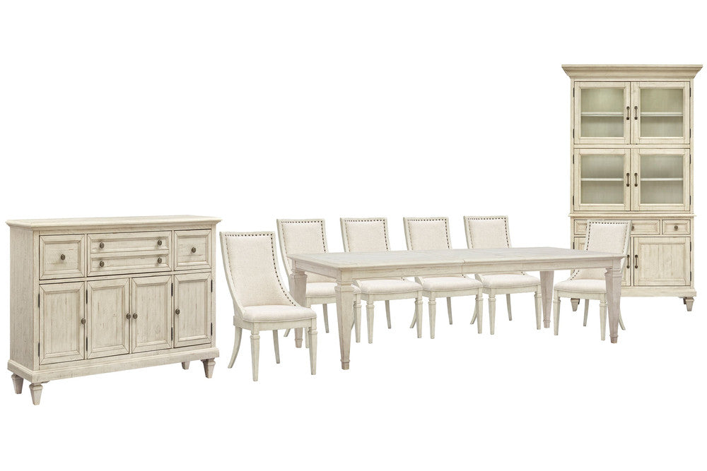 Magnussen - Newport Alabaster Extendable Rectangular Dining Table With 6 Arm Chairs Buffet And Dining Cabinet - D5430-20-KIT20 view 1