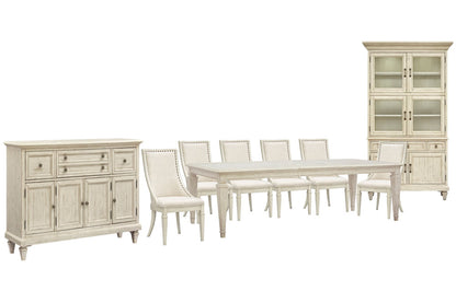 Magnussen - Newport Alabaster Extendable Rectangular Dining Table With 6 Arm Chairs Buffet And Dining Cabinet - D5430-20-KIT20 view 1
