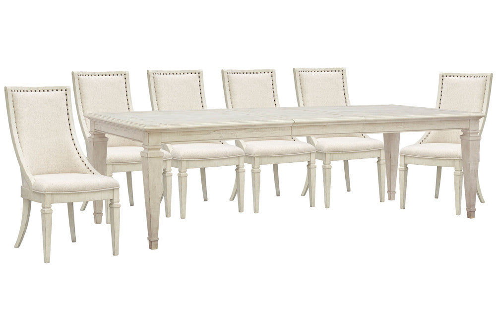 Magnussen - Newport Alabaster Extendable Rectangular Dining Table With 6 Arm Chairs - D5430-20-KIT16 view 1