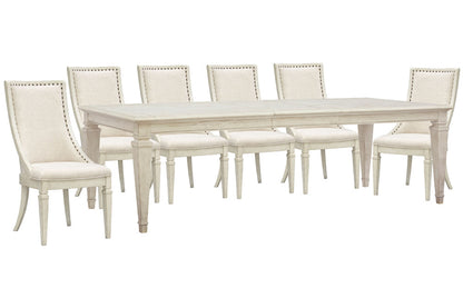 Magnussen - Newport Alabaster Extendable Rectangular Dining Table With 6 Arm Chairs - D5430-20-KIT16 view 1