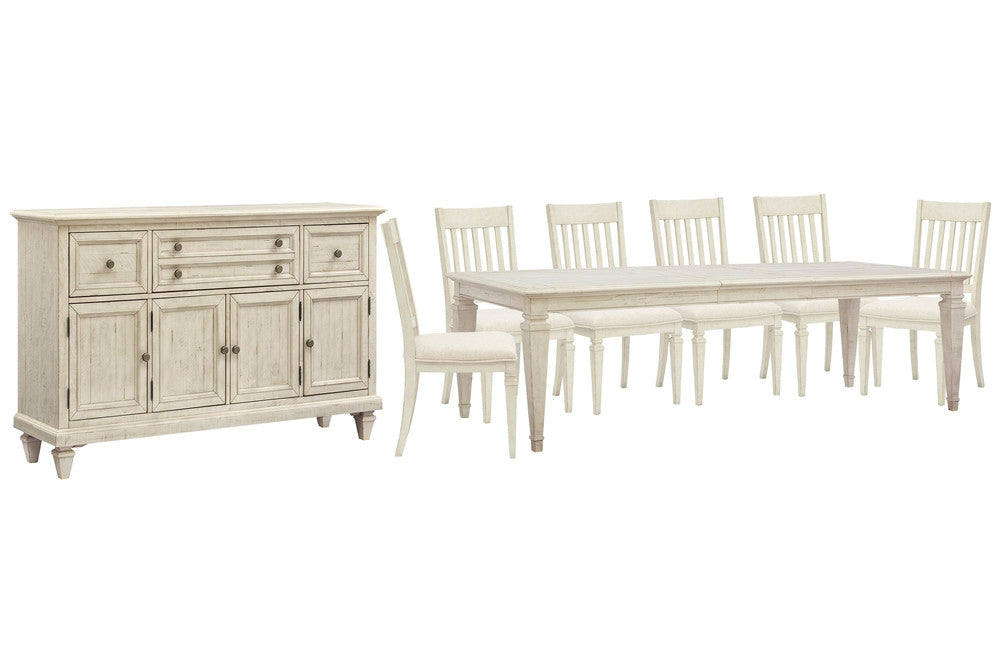 Magnussen - Newport Alabaster Extendable Rectangular Dining Table With 6 Side Chairs And Buffet - D5430-20-KIT8 view 1