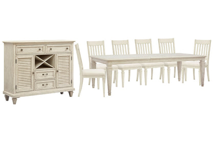 Magnussen - Newport Alabaster Extendable Rectangular Dining Table With 6 Side Chairs And Server - D5430-20-KIT7 view 1