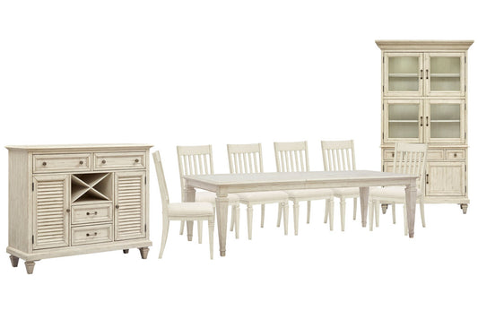 Magnussen - Newport Alabaster Extendable Rectangular Dining Table With 6 Side Chairs Server And Dining Cabinet - D5430-20-KIT9 view 1