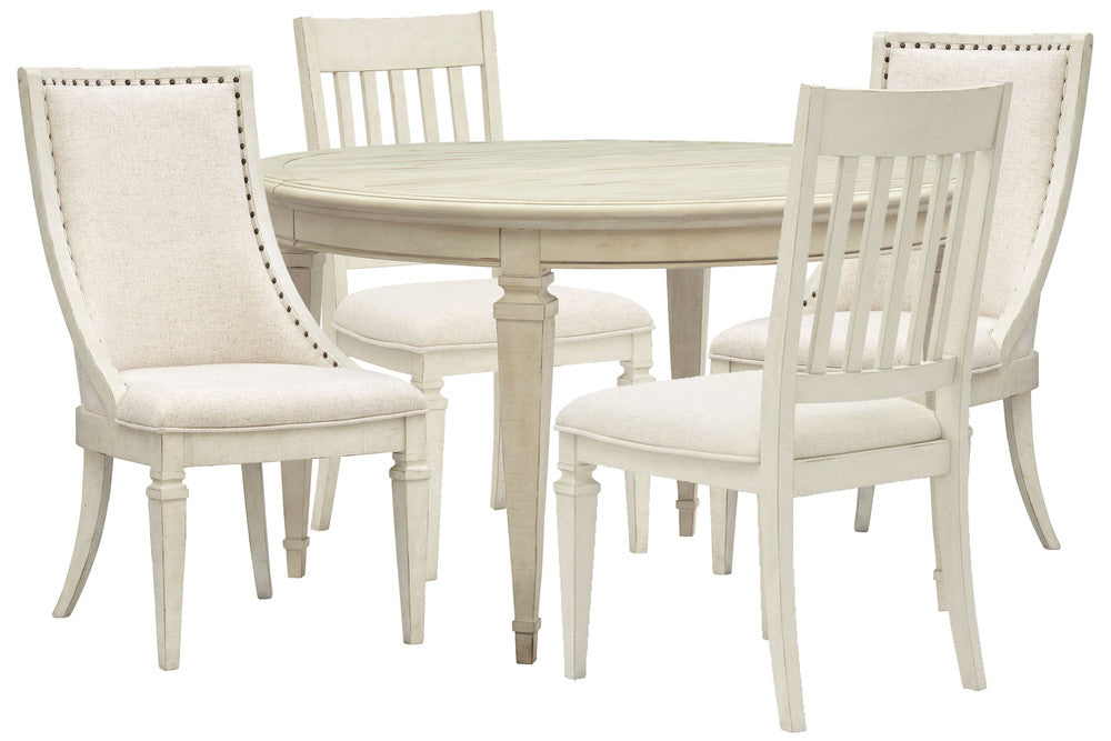 Magnussen - Newport Alabaster Extendable Round Dining Table With 2 Side Chairs And 2 Arm Chairs - D5430-25-KIT11 view 1