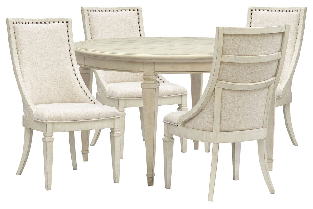 Magnussen - Newport Alabaster Extendable Round Dining Table With 4 Arm Chairs - D5430-25-KIT6 view 1