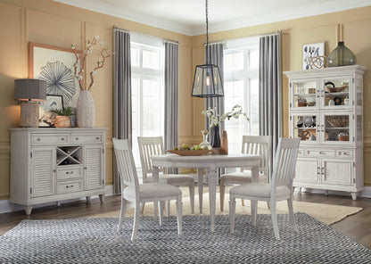 Magnussen - Newport Alabaster Extendable Round Dining Table With 4 Side Chairs And Server - D5430-25-KIT2 view 9