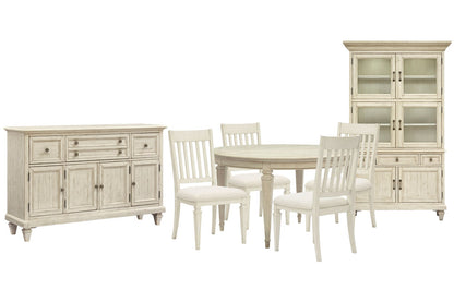 Magnussen - Newport Alabaster Extendable Round Dining Table With 4 Side Chairs Buffet And Dining Cabinet - D5430-25-KIT5 view 1