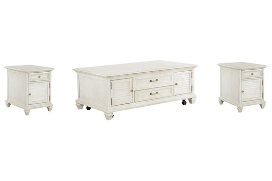 Magnussen - Newport Alabaster Lift Top Storage Cocktail Table With 2 Chairside End Table - T5430-50KIT2 view 1