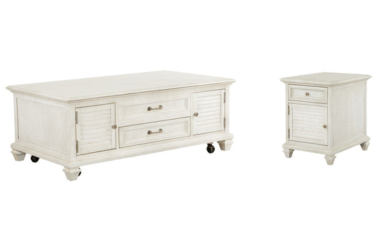Magnussen - Newport Alabaster Lift Top Storage Cocktail Table With Chairside End Table - T5430-50KIT1 view 1