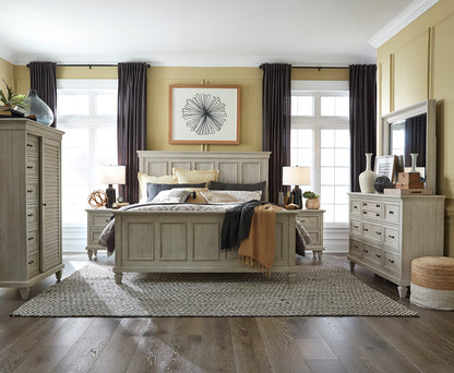 Magnussen - Newport Alabaster Queen Panel Bed 2 Nightstands Drawer Dresser With Landscape Mirror And Gentleman'S Chest - B5430-54-KIT6 view 11